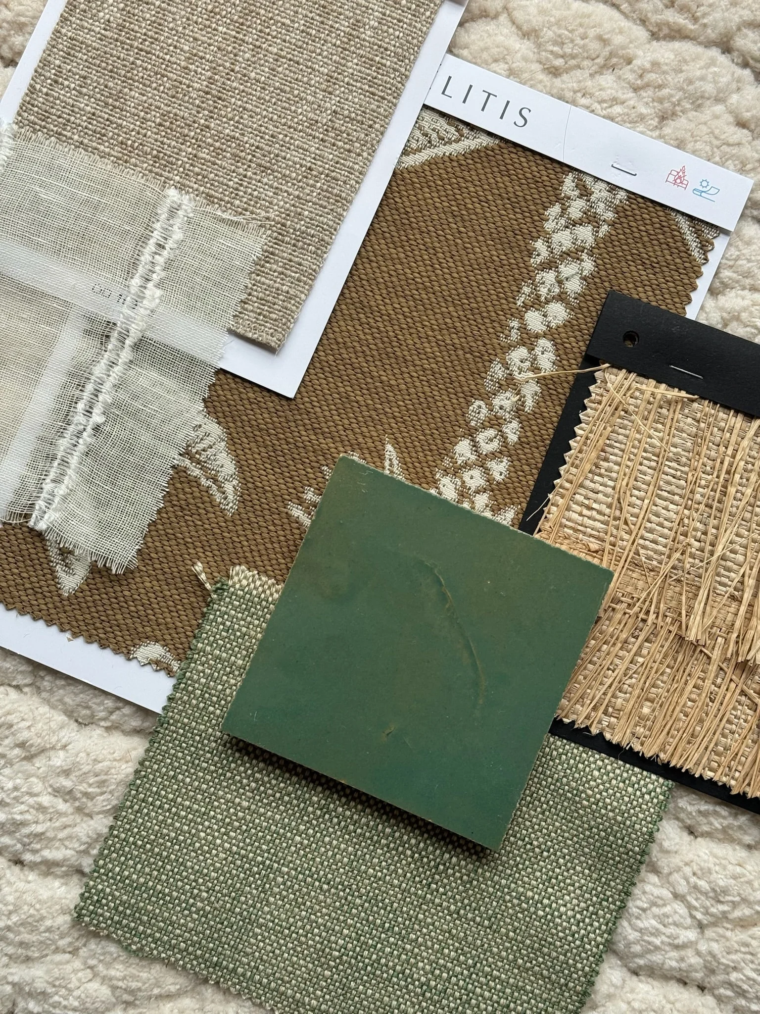 Fabric and material samples for a bespoke piece
